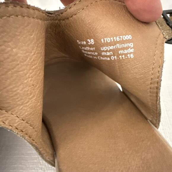 Dansko Sandals Womens Size 8 Vanda Taupe Nubuck Wedge Slingback Shoes 38 - Picture 3 of 10